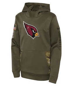 Arizona Cardinals Youth 2022 Salute To Service Performance Pullover Hoodie - Olive