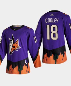 Arizona Coyotes 18 Logan Cooley 2022 NHL Draft Purple Jersey Reverse Retro