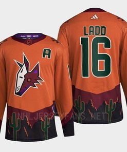 Arizona Coyotes 2022 Reverse Retro 2.0 Andrew Ladd 16 Orange Primegreen Jersey Men's