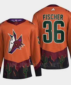 Arizona Coyotes 2022 Reverse Retro 2.0 Christian Fischer 36 Orange Primegreen Jersey Men's
