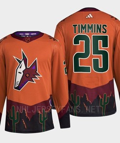 Arizona Coyotes 2022 Reverse Retro 2.0 Conor Timmins 25 Orange Primegreen Jersey Men's