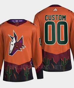 Arizona Coyotes 2022 Reverse Retro 2.0 Custom 00 Orange Primegreen Jersey Men's