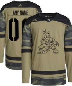 Arizona Coyotes Adidas Military Appreciation Team Authentic Custom Practice Jersey - Camo Custom Jerseys Nhl