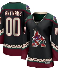 Arizona Coyotes Fanatics Branded Womens 2021/22 Home Breakaway Custom Jersey - Black Custom Jerseys Nhl