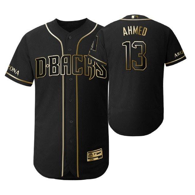 Arizona Diamondbacks #13 Nick Ahmed Mlb 2019 Golden Brandedition Black Jersey Gift For Diamondbacks Fans