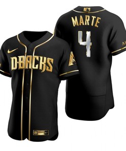 Arizona Diamondbacks #4 Christian Walker Mlb Golden Brandedition Black Jersey Gift For Diamondbacks Fans