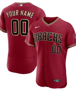 Arizona Diamondbacks Alternate Authentic Custom Jersey Crimson Custom Jerseys Mlb
