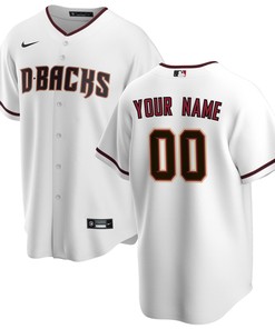 Arizona Diamondbacks Home Replica Custom Jersey - White Custom Jerseys Mlb