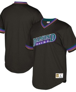 Arizona Diamondbacks Jersey, Mitchell And Ness Big And Tall Cooperstown Collection Mesh Wordmark V-neck Jersey - Black