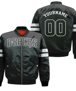 Arizona Diamondbacks Majestic 2019 Personalized Black Jersey Inspired Bomber Jacket