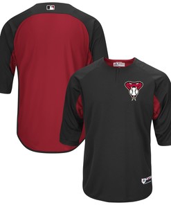 Arizona Diamondbacks Majestic Authentic Collection On-field 3/4-sleeve Batting Practice Jersey - Black/sedona Red Mlb