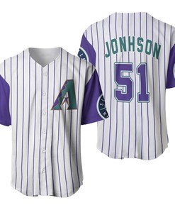 Arizona Diamondbacks Randy Johnson 51 2020 Mlb White Purple Jersey Inspired Baseball Jersey