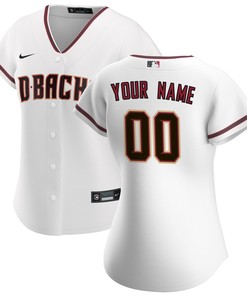 Arizona Diamondbacks Womens Home Replica Custom Jersey - White Custom Jerseys Mlb