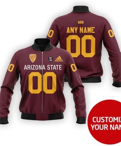 Arizona State Sun Devils #00 Personalized Maroon Jersey Style Gift With Custom Number Name For Arizona State Fans Bomber Jacket