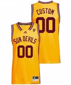 Arizona State Sun Devils 2022 Reverse Retro College Elite Basketball Men Custom Jersey - Gold