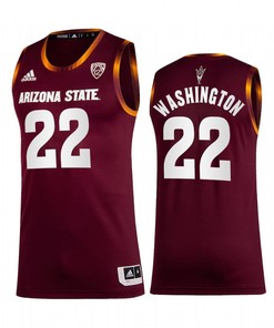 Arizona State Sun Devils 22 Warren Washington Maroon 2022-23 Jersey