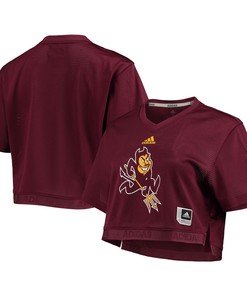 Arizona State Sun Devils Adidas Womens Primegreen V-neck Cropped Jersey - Maroon Ncaa