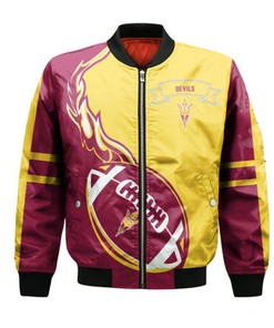 Arizona State Sun Devils Bomber Jacket Flame Ball - NCAA