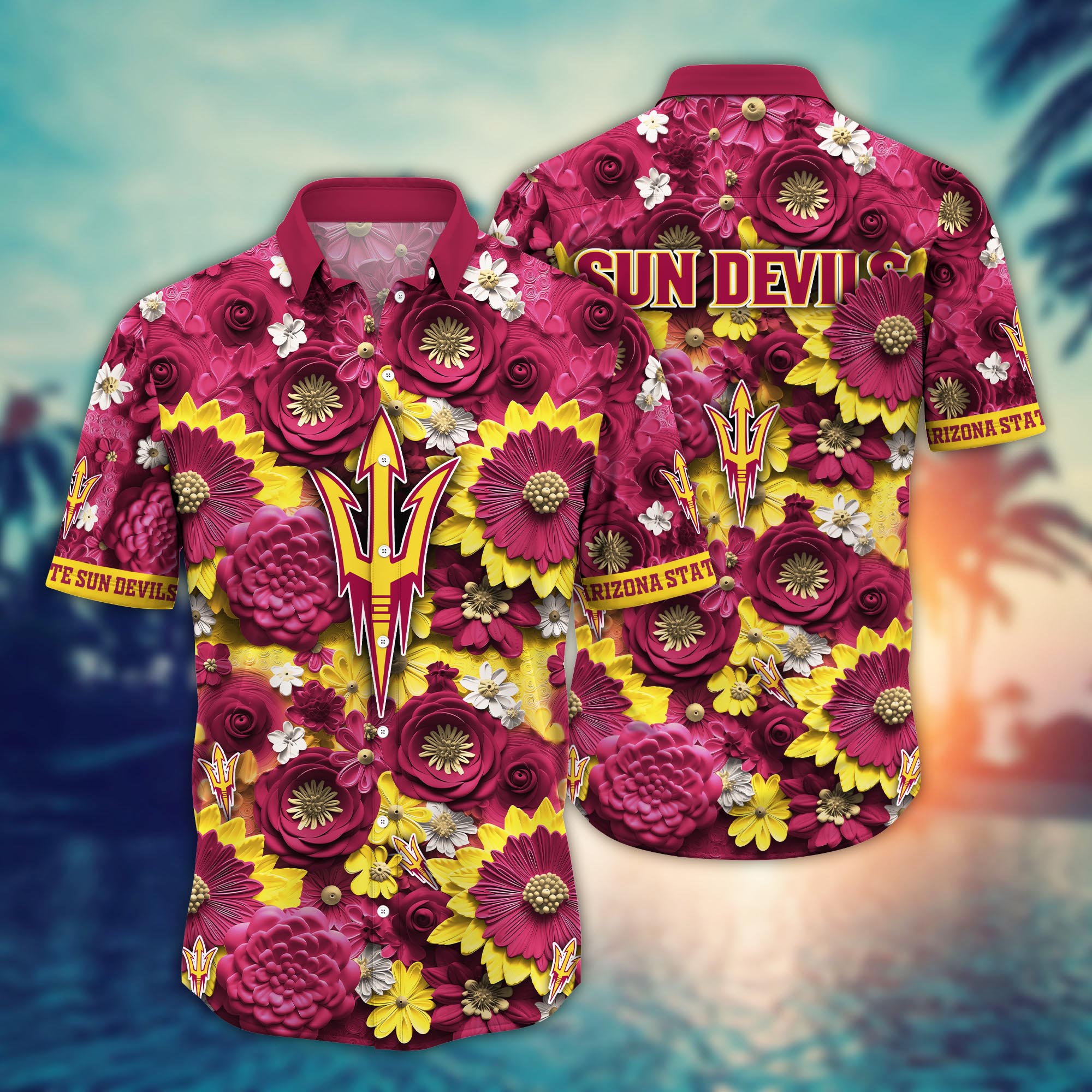 Arizona State Sun Devils NCAA Hawaiian Shirt for This Summer Customize Shirt Any Team
