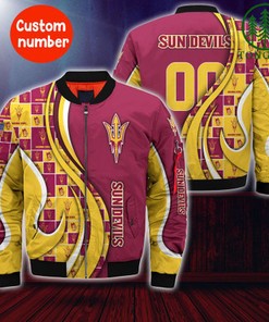 Arizona State Sun Devils NCAA2 Custom Number Bomber Jacket   for fans