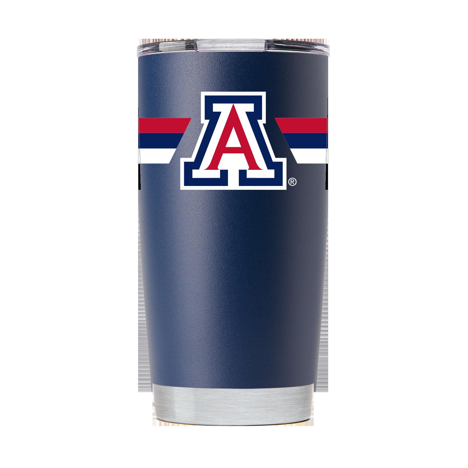 Arizona Striped Navy Tumbler - Navy Tumbler with Striped Design for Arizona Supporters
