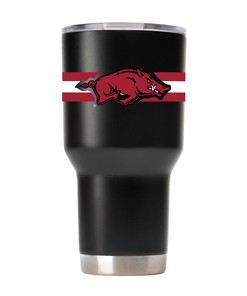 Arkansas Black Striped Tumbler - Classic Black Tumbler with Striped Design for Arkansas Enthusiasts
