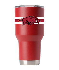 Arkansas Cardinal Red Striped Tumbler - Eye-catching Cardinal Red Tumbler with Striped Design for Arkansas Supporters