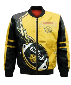 Arkansas Razorbacks Bomber Jacket Flame Ball - NCAA