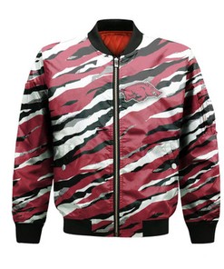 Arkansas Razorbacks Bomber Jacket Sport Style Keep Go On - NCAA