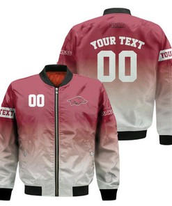 Arkansas Razorbacks Fadded Bomber Jacket - NCAA