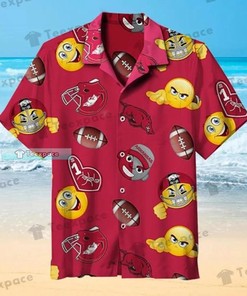 Arkansas Razorbacks Football Emoji Pattern Hawaiian Shirt