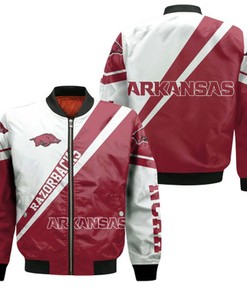 Arkansas Razorbacks Logo Bomber Jacket Cross Style - NCAA