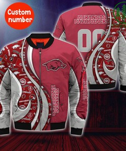 Arkansas Razorbacks NCAA2 Custom Number Bomber Jacket   for fans