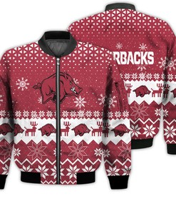Arkansas Razorbacks Sports Football American Ugly Christmas Sweater Gifts Unisex 3D Bomber Jacket
