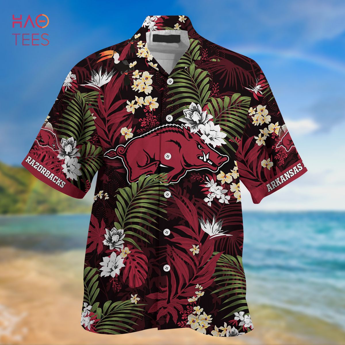 Arkansas Razorbacks Summer Hawaiian Shirts, With Tropical Patterns for Fans