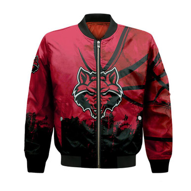 Arkansas State Red Wolves Bomber Jacket Basketball Net Grunge Pattern- NCAA