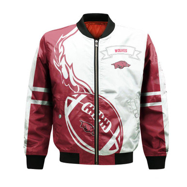 Arkansas State Red Wolves Bomber Jacket Flame Ball - NCAA