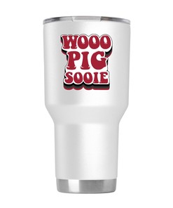 Arkansas White Retro Tumbler - Retro-inspired White Tumbler for Arkansas Fans
