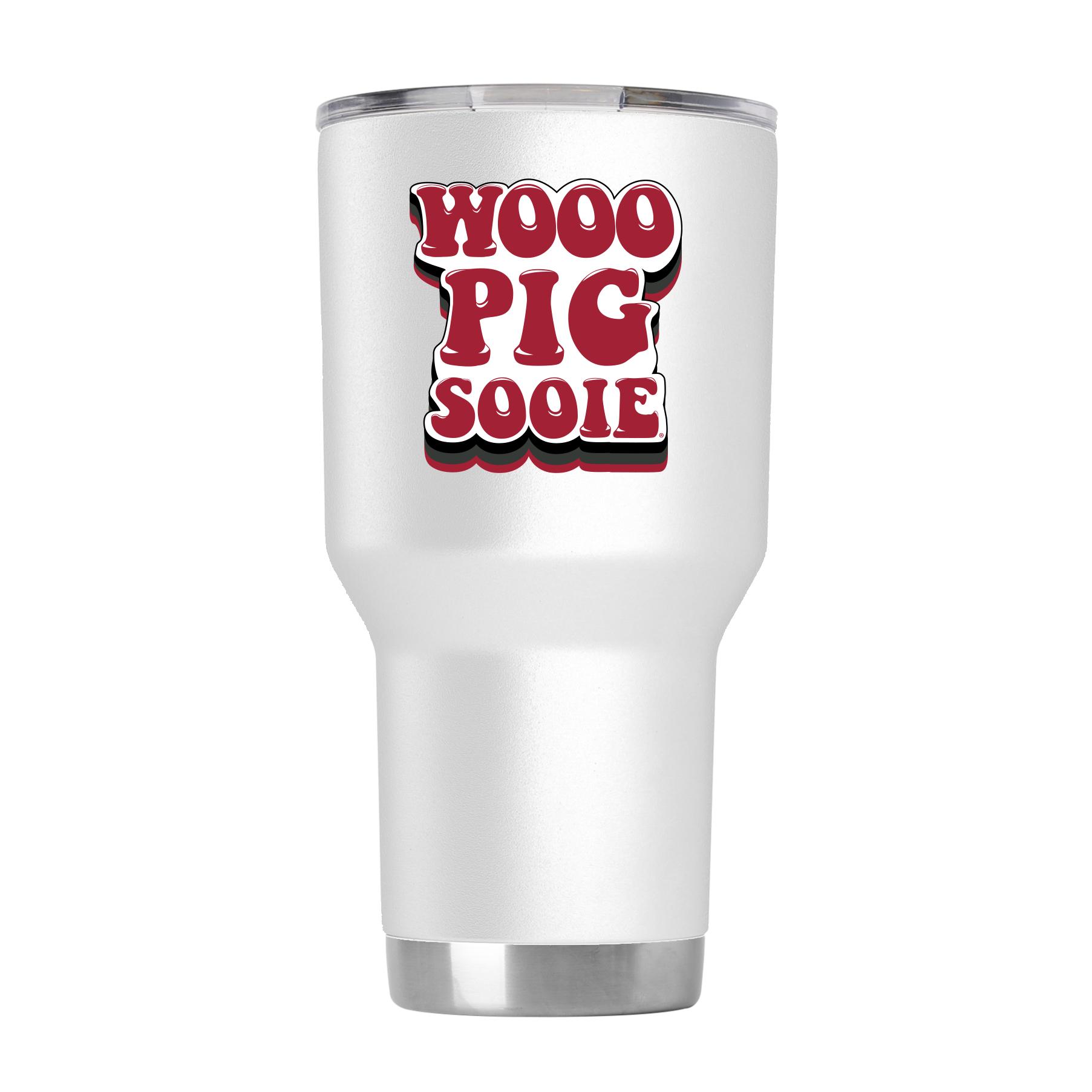 Arkansas White Retro Tumbler - Retro-inspired White Tumbler for Arkansas Fans