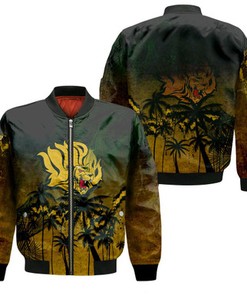 Arkansas-Pine Bluff Golden Lions Bomber Jacket Coconut Tree Tropical Grunge - NCAA
