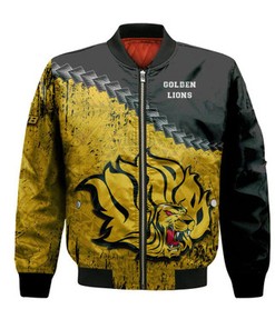 Arkansas-Pine Bluff Golden Lions Bomber Jacket Grunge Polynesian Tattoo- NCAA