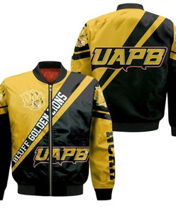 Arkansas-Pine Bluff Golden Lions Logo Bomber Jacket Cross Style - NCAA