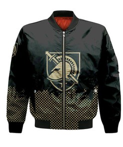 Army Black Knights Bomber Jacket Basketball Net Grunge Pattern- NCAA