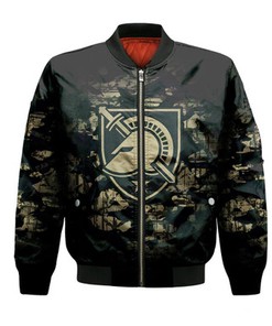 Army Black Knights Bomber Jacket Camouflage Vintage  - NCAA