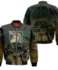 Army Black Knights Bomber Jacket Coconut Tree Tropical Grunge - NCAA