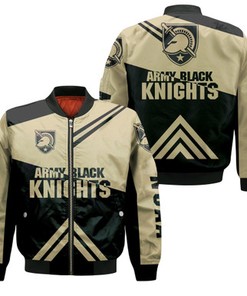 Army Black Knights Football Bomber Jacket  - Stripes Cross Shoulders - NCAA