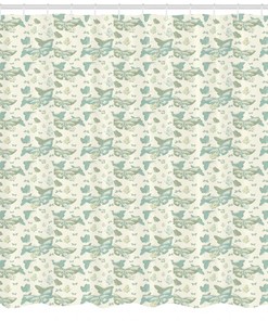 Art Nouveau Shower Curtain - Geometric Print Fabric Bathroom Decor