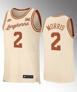 Arterio Morris 2 Texas Longhorns Uniform Jersey 2022-23 Retro Basketball Cream