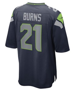 Artie Burns Seattle Seahawks Game Player Jersey - College Navy