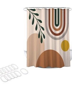 Artistic Boho Mid Century Shower Curtain with Abstract Painting Pattern - Bath Supply